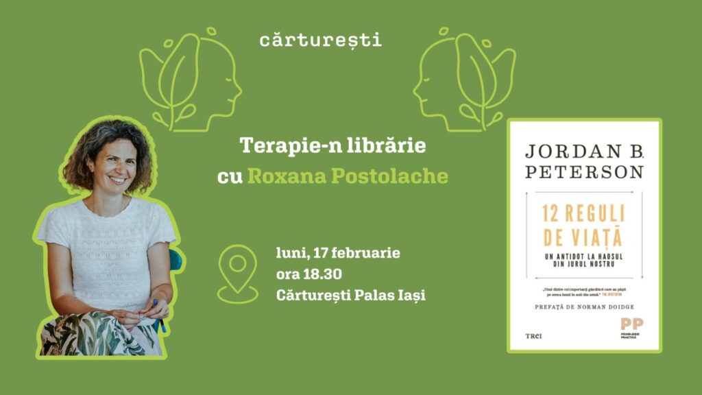  «Terapie-n librărie» revine la Iași cu o întâlnire specială: „12 reguli de viață”