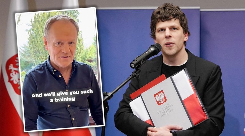 Premierul Poloniei îi oferă actorului Jesse Eisenberg pregătire militară pentru a obţine „rolul noului James Bond”