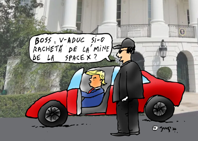 Elon Musk, cu Teslele în vizită la Casa Albă, la Trump