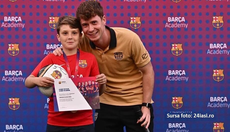 Medeea, o fetiță în clasa a IV-a din Iași, a reprezentat România la camp-ul fotbalistic organizat de FC Barcelona