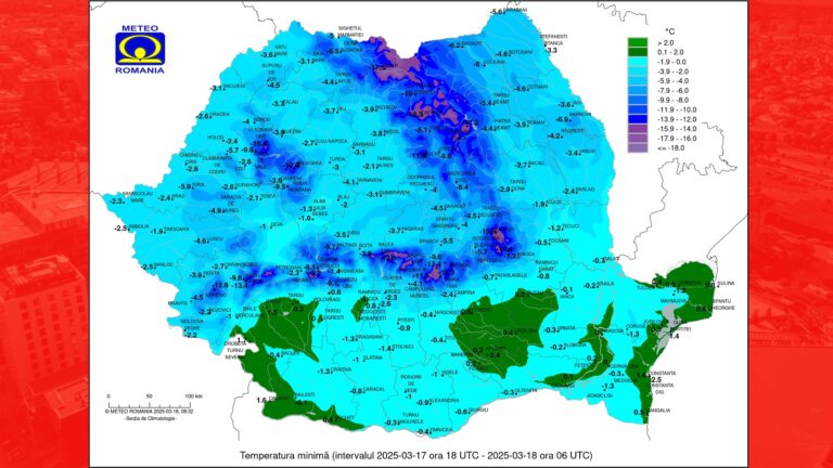 Cea mai rece dimineață de primăvară: -7 grade la Iași