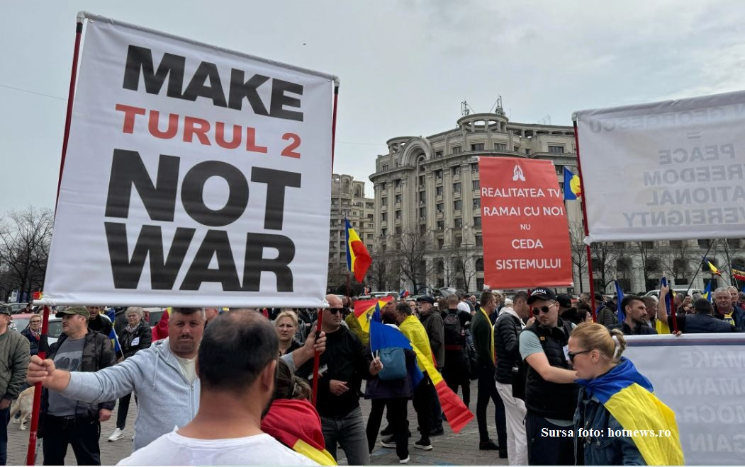 Protest în Capitală, organizat de AUR de ziua lui Călin Georgescu