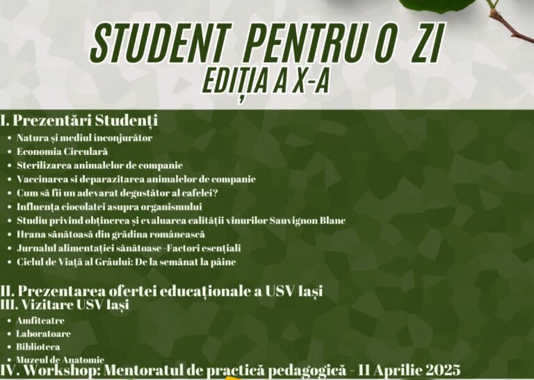 Peste 300 de elevi, studenți pentru o zi la USV Iași