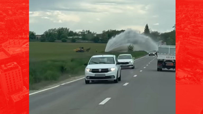 Coloană de apă uriașă erupe din conducta care alimentează și Iașul. Pașcaniul, iar fără apă