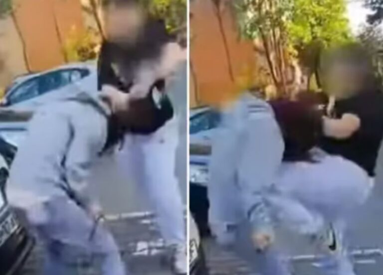 Fată bătută cu palmele şi picioarele de o tânără, pe stradă, la Alba Iulia – VIDEO