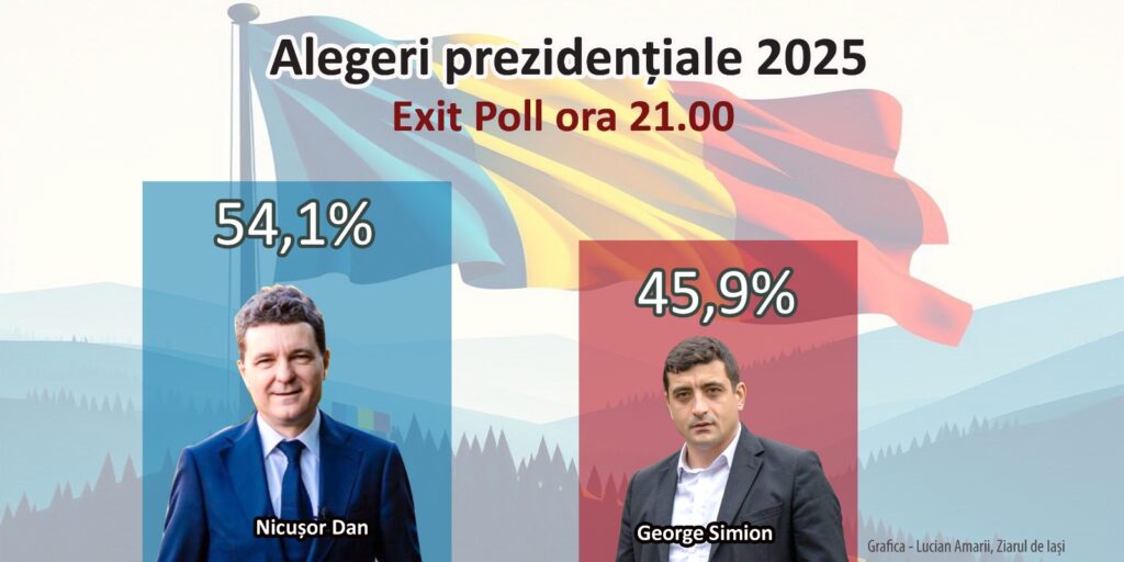 EXIT POLL – Victorie categorică în țară: Nicușor Dan, 8-10 procente în fața lui Simion. Poate întoarce roata diaspora? Primele declarații, „la cald”