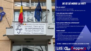 „Mergi la vot! Viitorul se scrie cu tine!” – Elevii de la Liceul de Informatică din Iași îi mobilizează pe tineri pentru alegerile din 18 mai