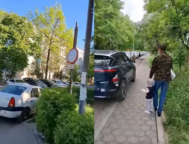 Iașul pietonilor umiliți - Pe Aleea Decebal, trotuarul e autostradă pentru șoferii tupeiști (VIDEO)