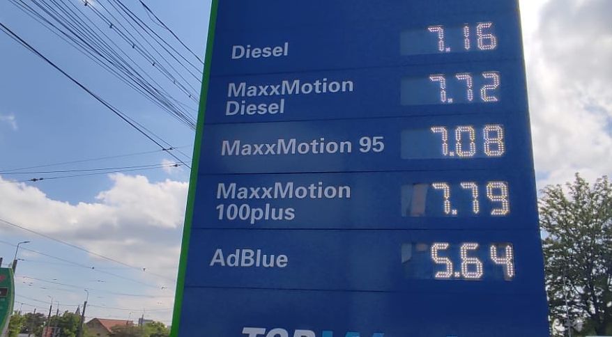  Prețul benzinei a trecut din nou de 7 lei pe litru în stațiile de carburanți din Iași