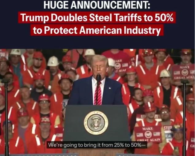 Trump şochează din nou: anunţă că intenţionează să dubleze tarifele la oţel şi aluminiu, la 50%, începând din 4 iunie