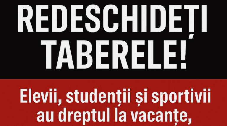 Redeschideți taberele pentru elevi, studenți și sportivi!
