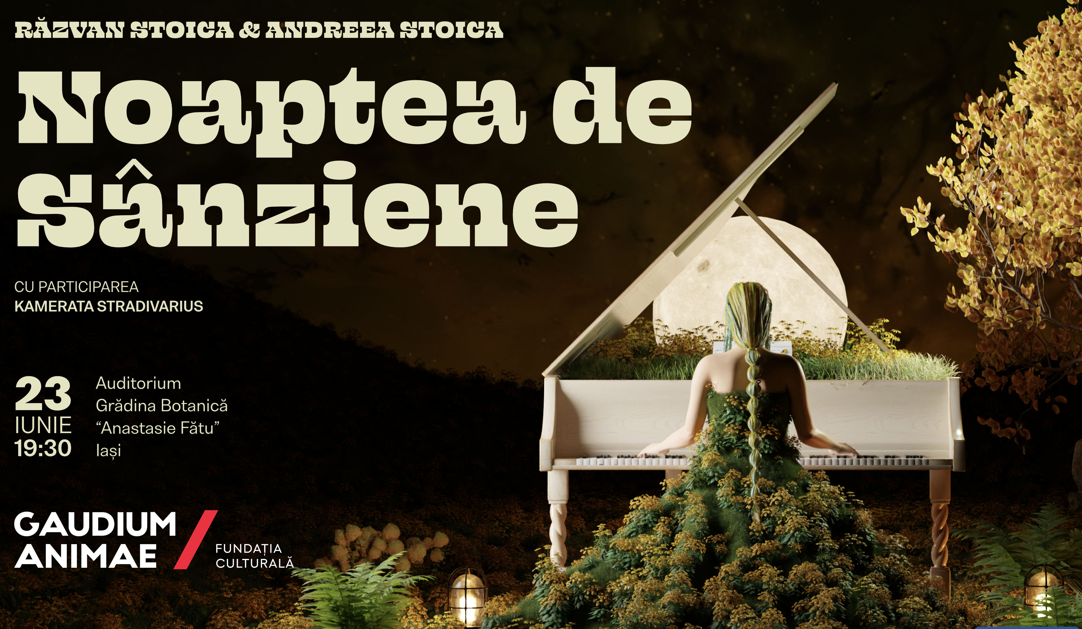 Concert „Noaptea de Sânziene”, în Grădina Botanică din Iași, pe 23 iunie. Evenimentul lansează programul “Iașul iubește muzica clasică”