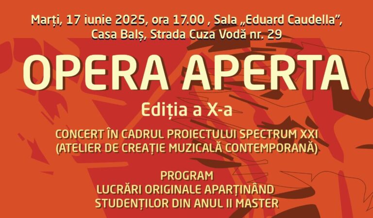 Concert al absolvenților de Master în cadrul evenimentului OPERA APERTA: SPECTRUM XXI