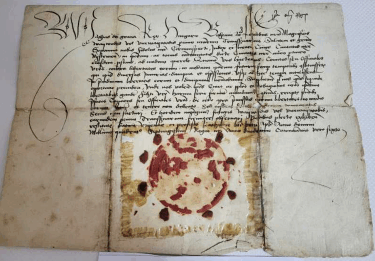 Bistrița-Năsăud: Document de la 1470 semnat de Matei Corvin, considerat pierdut de peste 130 ani, regăsit la Arhive