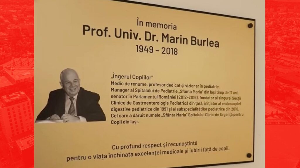  Secția de Gastroenterologie Pediatrică din Iași poartă numele prof. dr. Marin Burlea