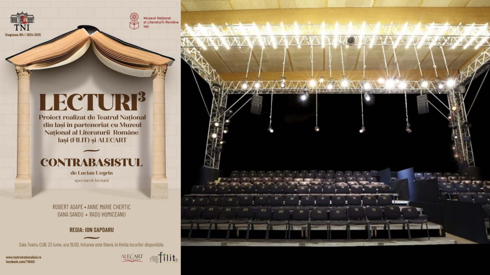 „Contrabasistul” încheie stagiunea lecturilor dramatice la Naționalul ieșean. Proiectul Lecturi³ la Teatru Cub