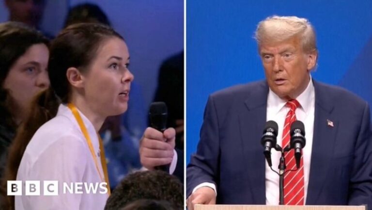 Donald Trump își pleacă urechea pentru a asculta suferințele unei jurnaliste ucraineane după summitul NATO de la Haga