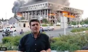 Momentul în care sediul radioteleviziunii iranene este distrus de o rachetă israeliană - VIDEO