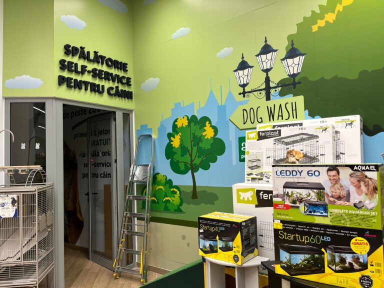 Prima spălătorie self-service pentru câini, cu fise, din Iași. S-a deschis la Animax din Mall Moldova - FOTO/VIDEO
