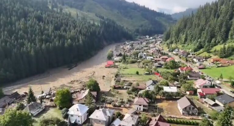 Imagini spectaculoase din dronă cu inundațiile din Suceava - VIDEO