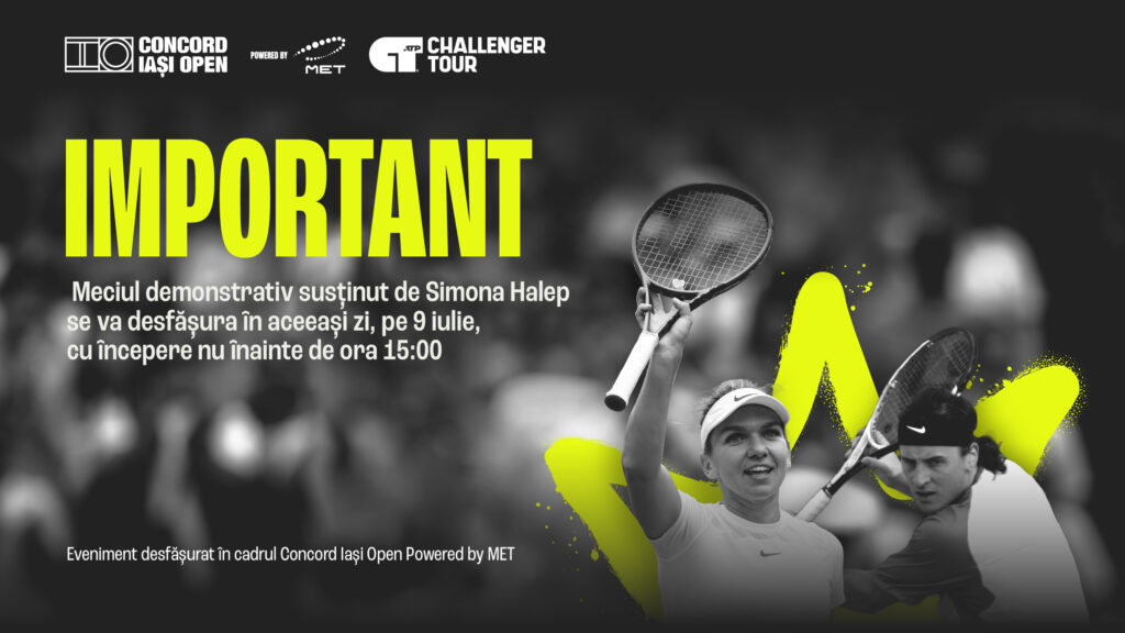 Două ore cu Simona Halep pe teren mâine, la Baza Ciric! Meciurile de miercuri de la Concord Iași Open încep la ora 11:00