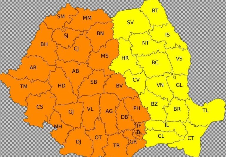 Toată ţara se află azi sub avertizări de caniculă. Iașul scapă „doar” cu cod galben