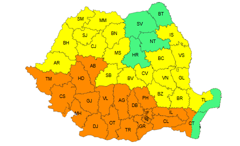 Avertizări meteo pentru Iași: șanse de ploaie după-amiază, o noapte tropicală (cu temperaturi care nu vor coborî sub 20 de grade) și canicula care se reinstalează mâine