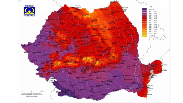 ANM: Sâmbătă (ieri) a fost cea mai caldă zi din această vară în România