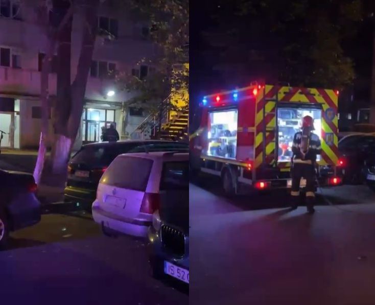Incendiu la un bloc din centrul Iașului, în spate la Hala Centrală - VIDEO
