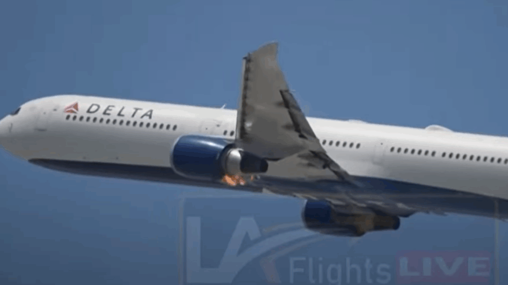  VIDEO| Momente de groază trăite de pasagerii unui avion ce tocmai decolase. Motorul aeronavei a luat foc, iar aceasta a fost nevoită să aterizeze de urgență