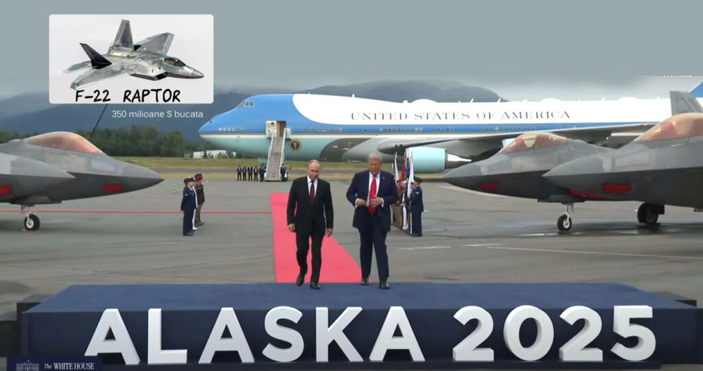  Simbolul Puterii Militare Americane: Întâlnirea Trump-Putin, flancată de F-22 Raptor