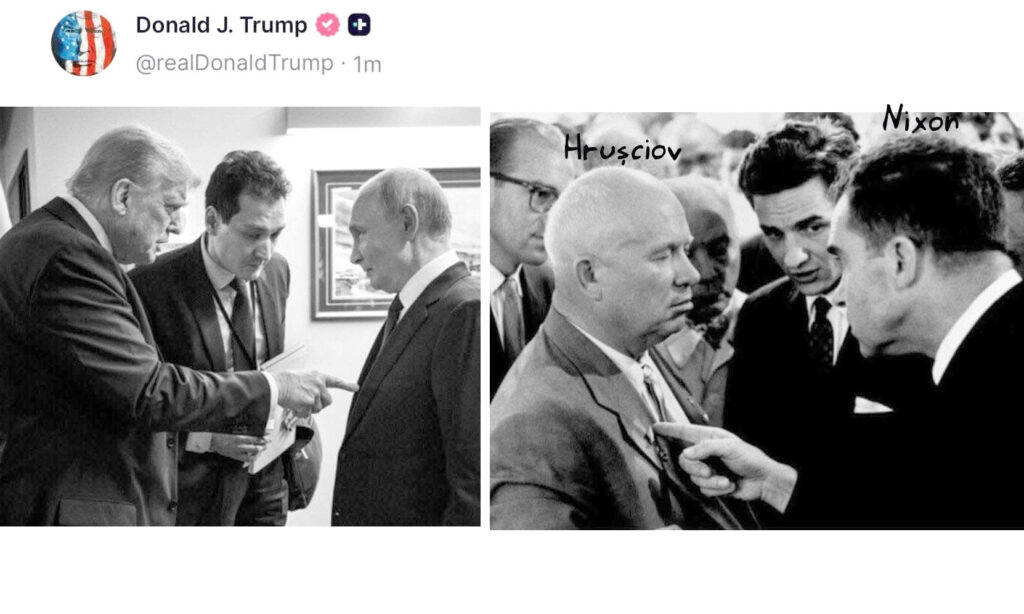  Trump îl împunge cu degetul pe Putin așa cum făcea Nixon cu Hrușciov
