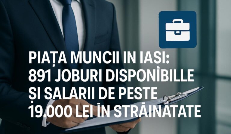 Din Europa vin oferte și de peste 19.000 lei lunar. Top oferte de muncă în luna august la Iași: construcțiile domină piața