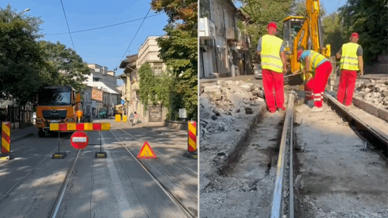 Au început lucrările pe strada Cuza Vodă din Iași: circulația tramvaielor pe Cuza Vodă și Copou, suspendată o lună. CTP introduce trasee alternative de autobuz