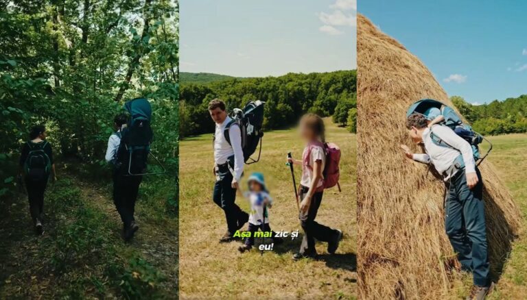 Nicuşor Dan, drumeţie în natură, alături de partenera şi copiii săi – „Bună ziua, lebădă” – VIDEO