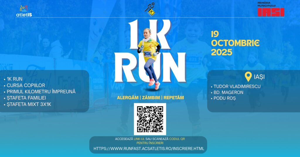  Evenimentul sportiv 1k Run Fast & Fun revine cu cea de-a șasea ediție
