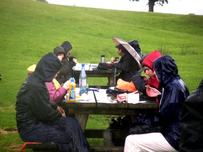 Mâncând în ploaie