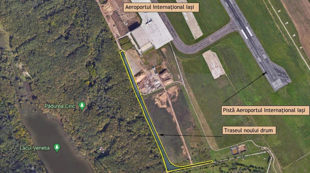 Aeroportul a fost modernizat, dar drumurile de acces dinspre Tătărași rămân neschimbate: stagnare de ani de zile.