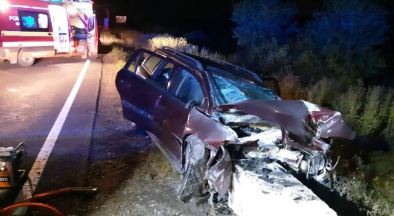 Accident grav: tată și fiu de doi ani, răniți după ce mașina s-a izbit de un cap de pod