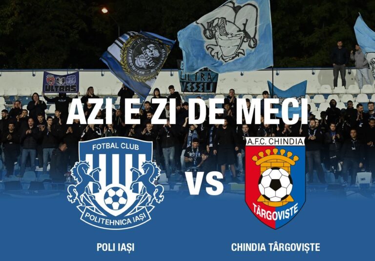 LIVE TEXT | Politehnica Iași - Chindia Târgoviște în etapa a XIV-a a ligii secunde. Victorie pentru Poli!