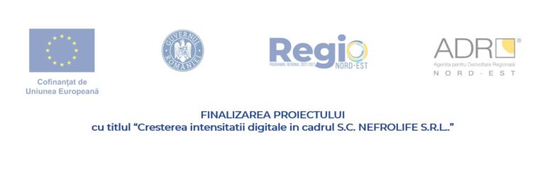 A fost finalizat proiectul cu titlul “Creșterea intensității digitale în cadrul S.C. NEFROLIFE S.R.L.” (P)