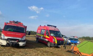 Bărbat prins într-o combină agricolă la Țibănești