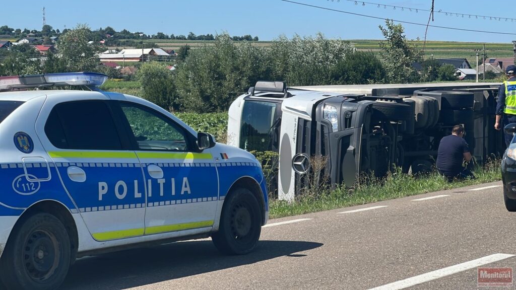  Cum a reușit o viespe să răstoarne un TIR de 40 de tone pe un drum din Botoșani