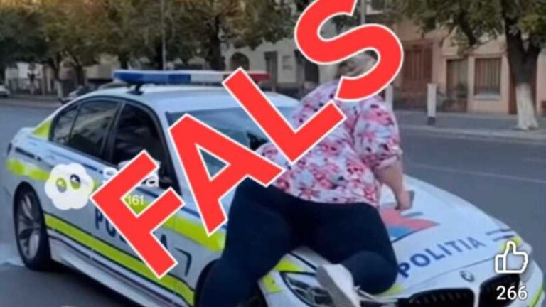 Fake news viral cu o femeie care distruge un BMW al Poliţiei. Ministerul de Interne: Nu tot ce devine „viral” este şi real