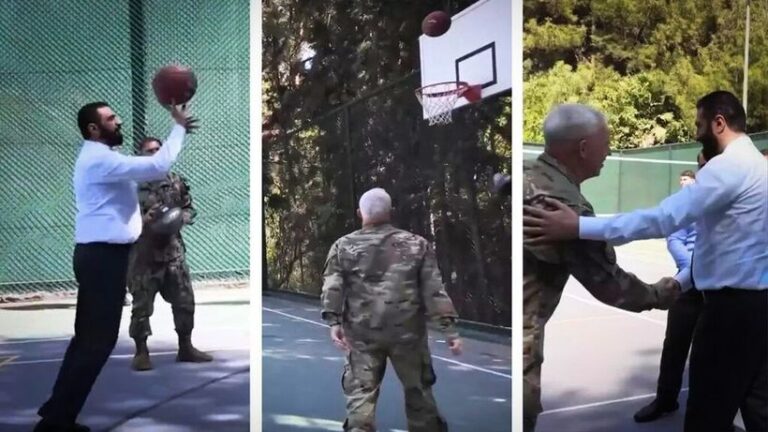 În vizită oficială în Statele Unite, preşedintele sirian a jucat baschet cu militari americani 