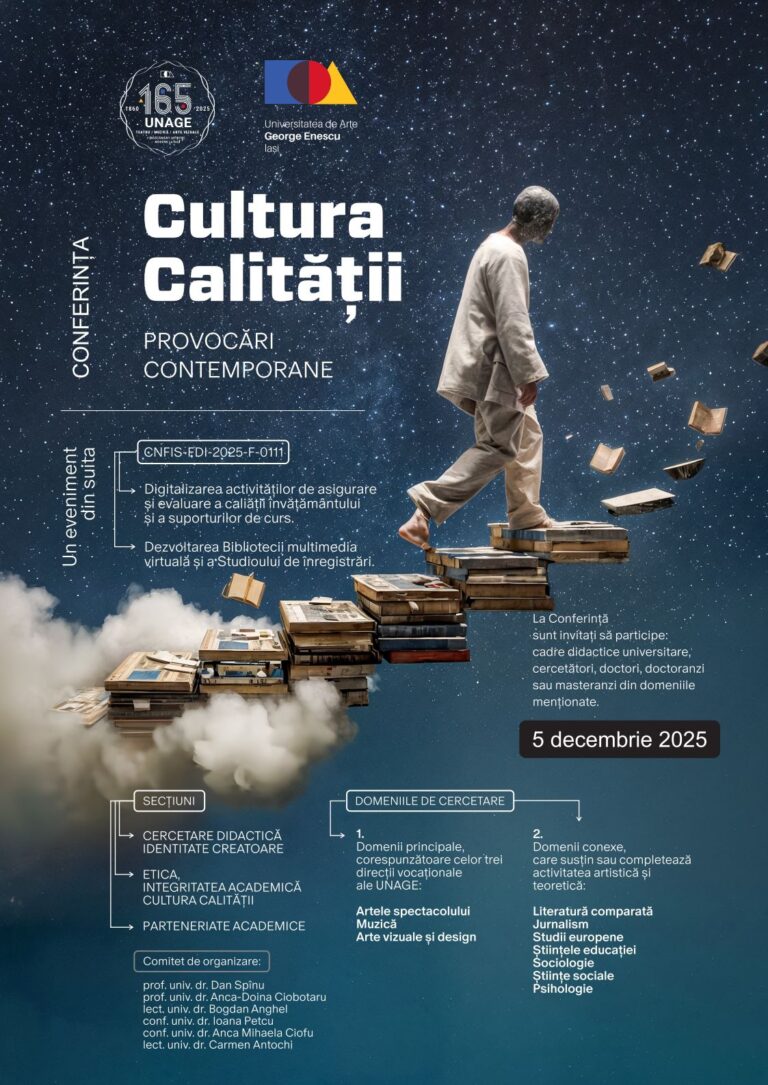 Universitatea de Arte organizează Conferința „Cultura Calității – Provocări Contemporane”