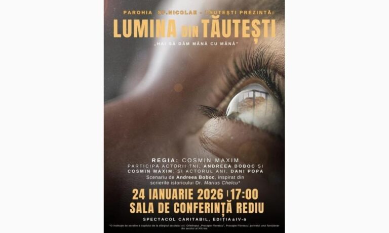 Spectacol caritabil sâmbătă în satul Tăutești din Rediu. „Lumina din Tăutești”, un îndemn la solidaritate pe 24 Ianuarie