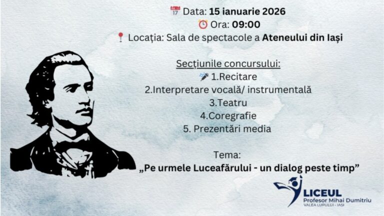 Concursul național de interpretare a liricii eminesciene la liceul din Valea Lupului