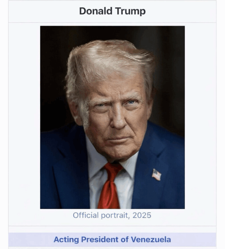 Donald Trump publică o falsă pagină Wikipedia care îl prezintă ca „preşedinte interimar al Venezuelei”