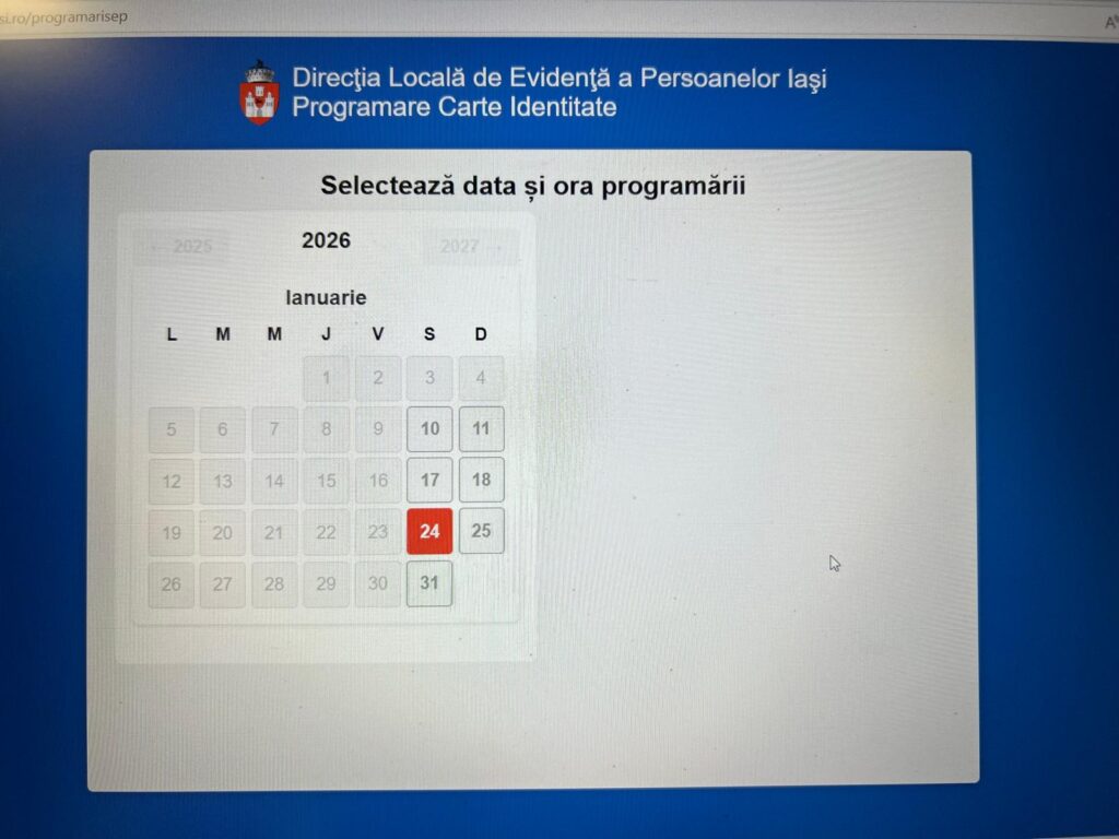  Programările pentru cartea de identitate, blocaj total în municipiul Iași. Locuri libere încep să apară abia din 22 ianuarie, la Podu Iloaiei